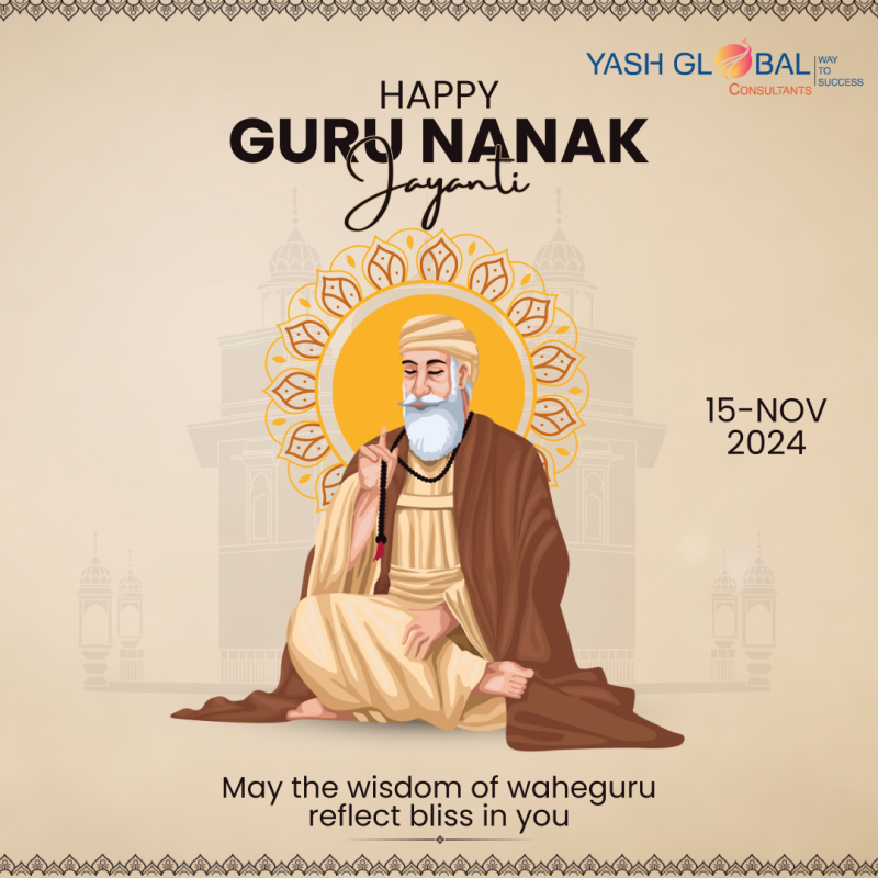 Beige and Black Illustrative Guru Nanak Jayanti Instagram Post
